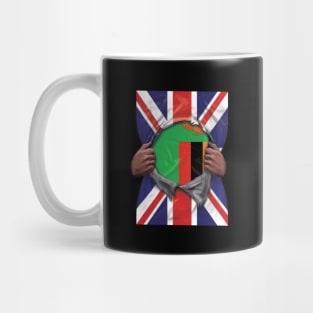 Zambia Flag Great Britain Flag Ripped - Gift for Zambian From Zambia Mug